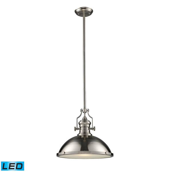 Chadwick 1 Light LED Pendant In Satin Nickel