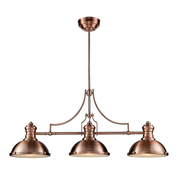 Chadwick 3 Light Billiard In Antique Copper