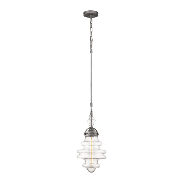 Gramercy 1 Light Pendant In Weathered Zinc