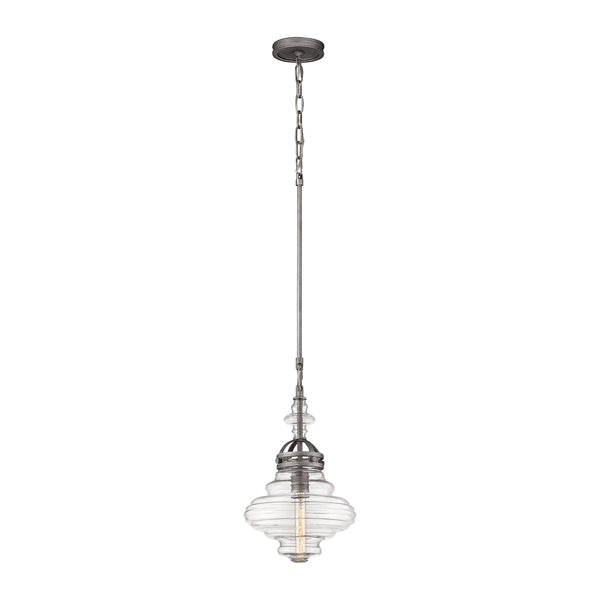 Gramercy 1 Light Pendant In Weathered Zinc