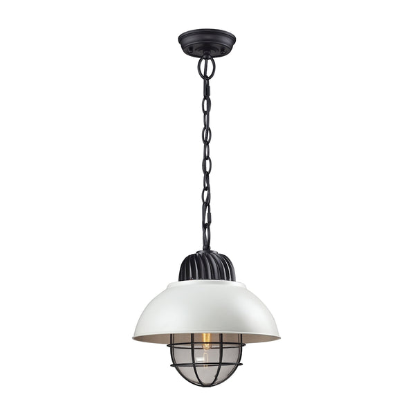 Darby 1 Light Pendant In Oil Rubbed Bronze And White