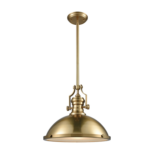 Chadwick 1 Light Pendant In Satin Brass With Frosted Glass Diffuser