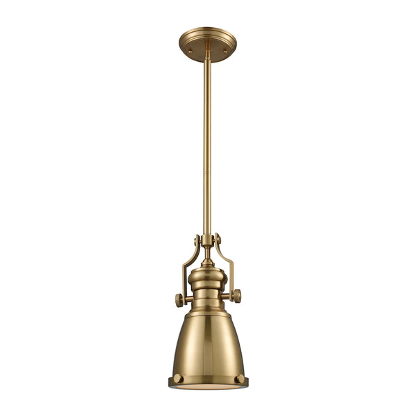 Chadwick 1 Light Pendant In Satin Brass With Frosted Glass Diffuser