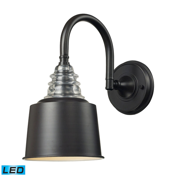 Insulator Glass 1 Light LED Wall Sconce In Oiled Bronze