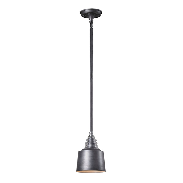 Insulator Glass 1 Light Pendant In Weathered Zinc