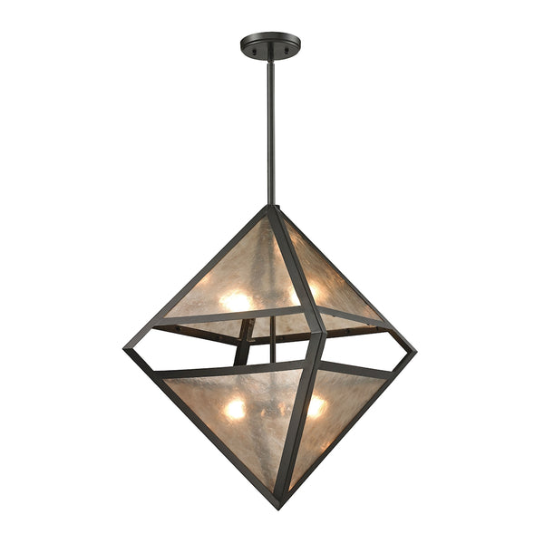 Mica 4 Light Pendant In Oil Rubbed Bronze And Translucent Mica