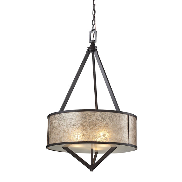 Mica 3 Light Pendant In Oil Rubbed Bronze And Tan Mica