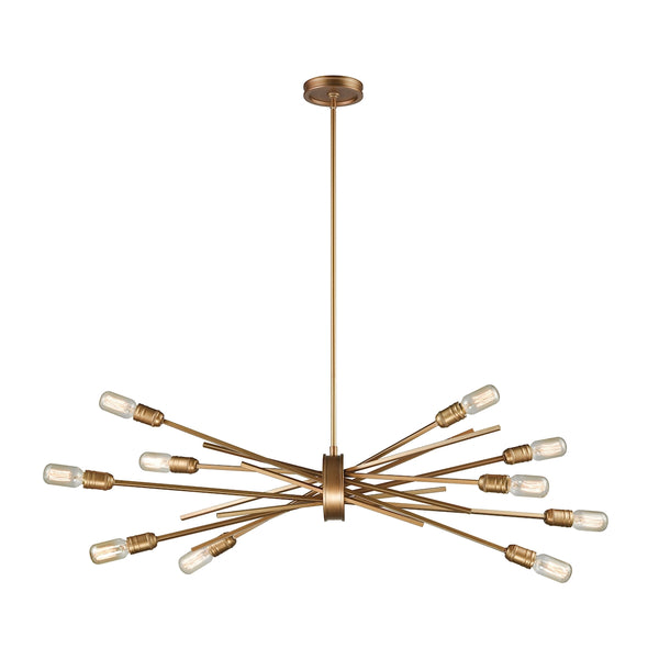Xenia 10 Light Chandelier In Matte Gold