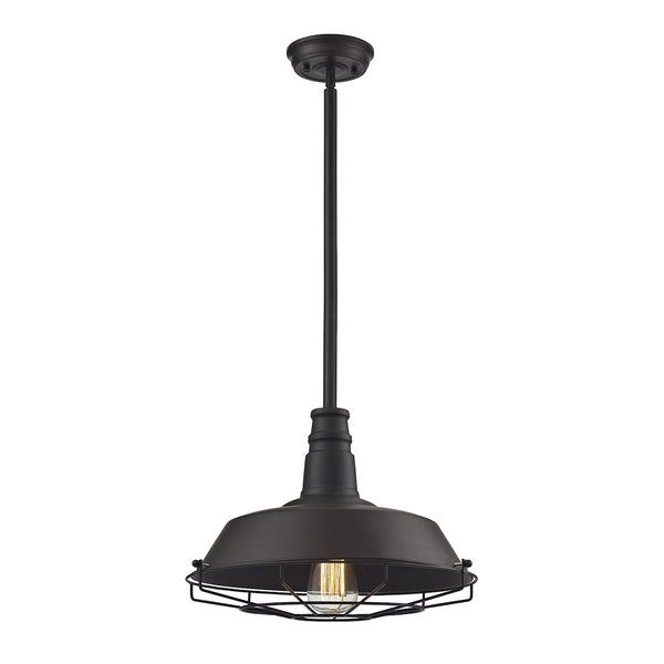 Warehouse Pendant 1 Light Pendant In Oil Rubbed Bronze