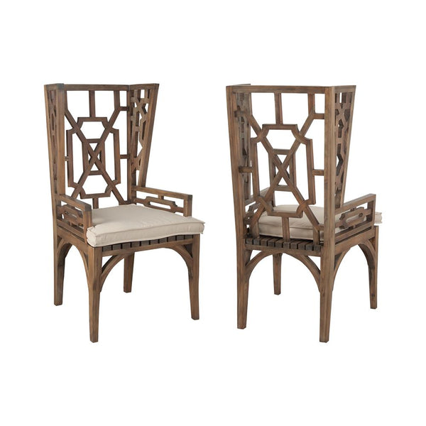 Teak Wing Back Chair In Euro Teak Oil