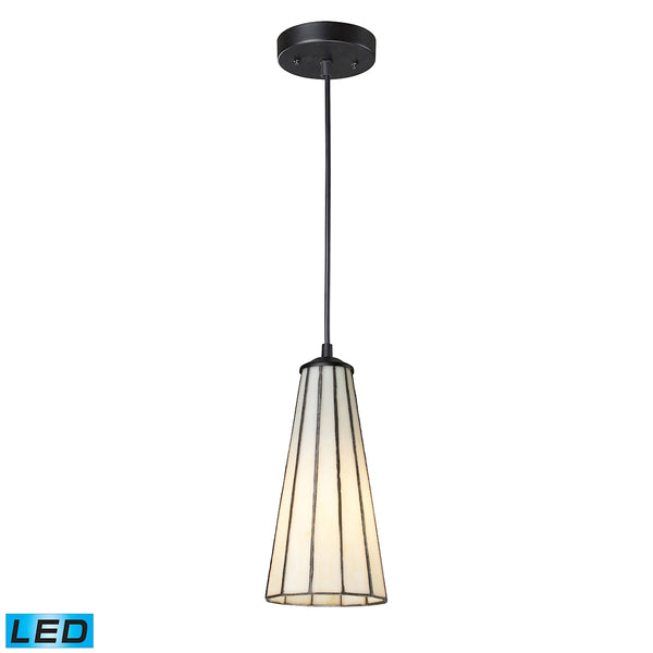 Lumino 1 Light LED Pendant In Matte Black And Comet White