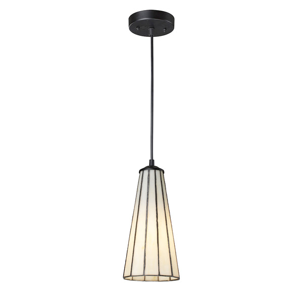 Lumino 1 Light Pendant In Matte Black And Comet White