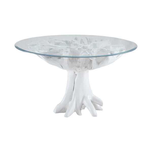 White Teak Root Entry Table