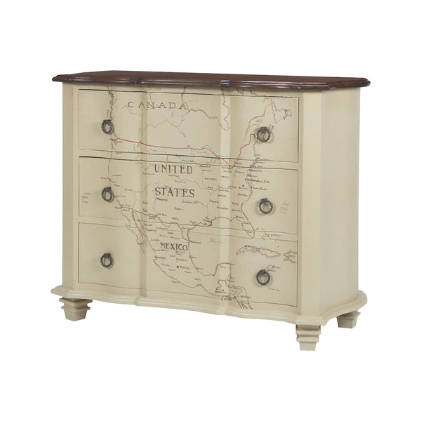 Westward Map Of Americas Chest In Cream
