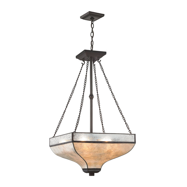 Santa Fe 3 Light Chandelier In Tiffany Bronze