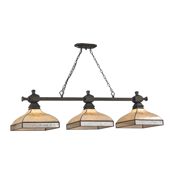 Santa Fe 3 Light Billiard In Tiffany Bronze