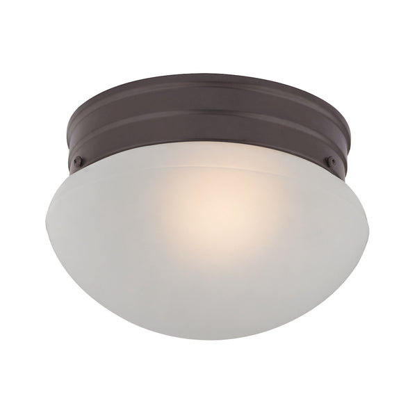 Mushroom Flushmount 1 Light Flush In Oil Rubbed Bronze And White Glass