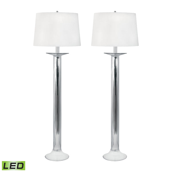 Mercury Glass Candlestick LED Table Lamp