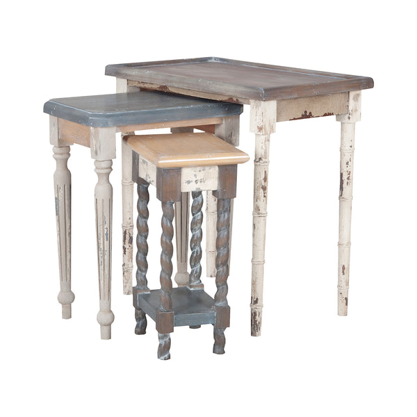 Artifacts Nesting Tables In Multi Stain Collage Finish