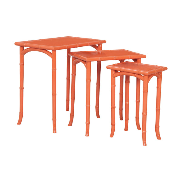 Loft Bamboo Nesting Tables In Loft Tangerine - Set of 3