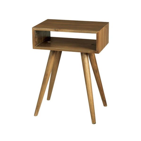 Teak Open Box Side Table In Euro Teak Oil