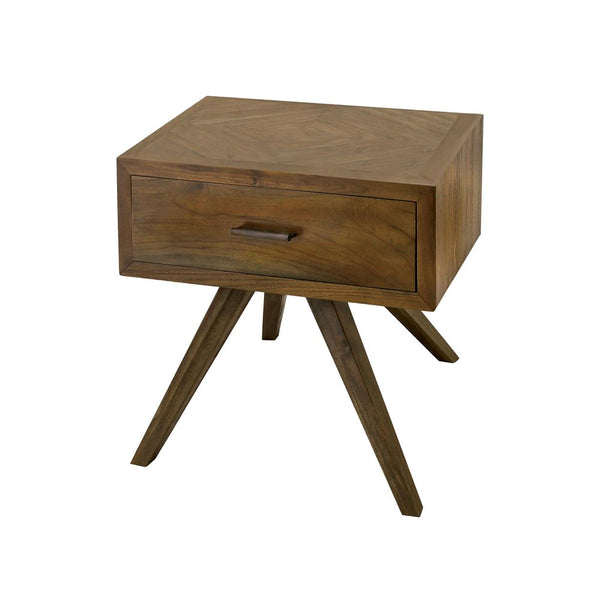 Teak Patio Side Table With Storage In Euro Teak Oil