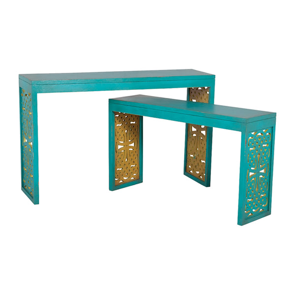 Carved Parsons Sofa Tables