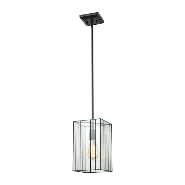 Lucian 1 Light Pendant In Oil Rubbed Bronze With Clear Glass - Includes Recessed Lighting Kit