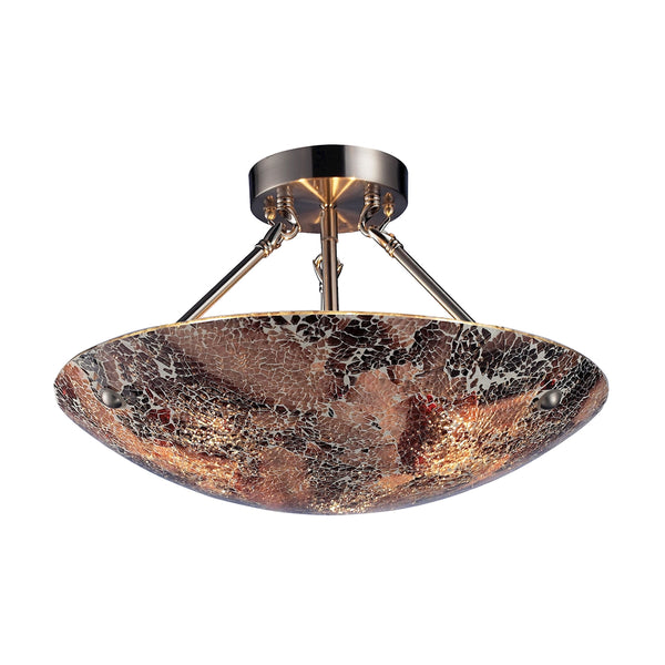 Avalon 3 Light Semi Flush In Satin Nickel