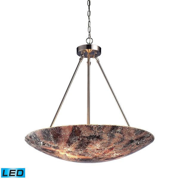 Avalon 5 Light LED Pendant In Satin Nickel