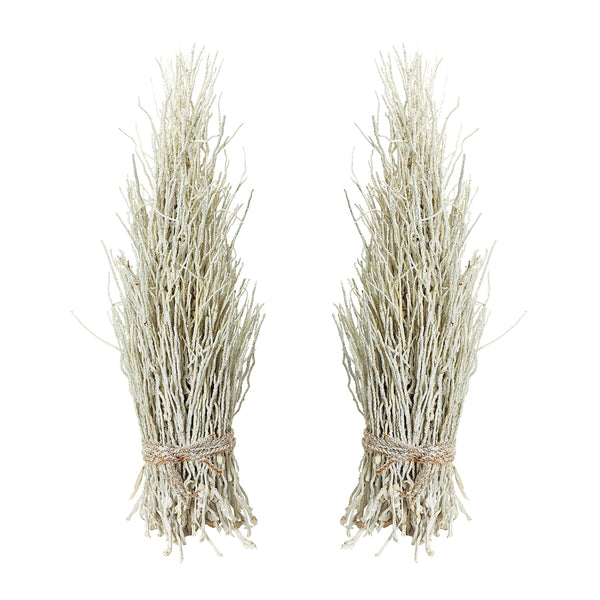 White Washed Cocoa Twig Sheaf - Set of 2