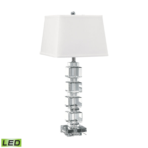 Beveled Crystal Square LED Table Lamp