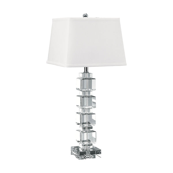 Beveled Crystal Square Table Lamp