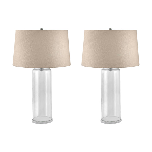 You-Fill-It Clear Glass Table Lamps - Set of 2