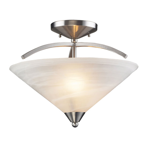 Elysburg 2 Light Semi Flush In Satin Nickel