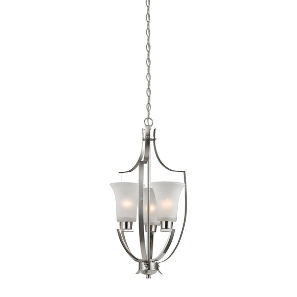 Foyer 3 Light Pendant In Brushed Nickel