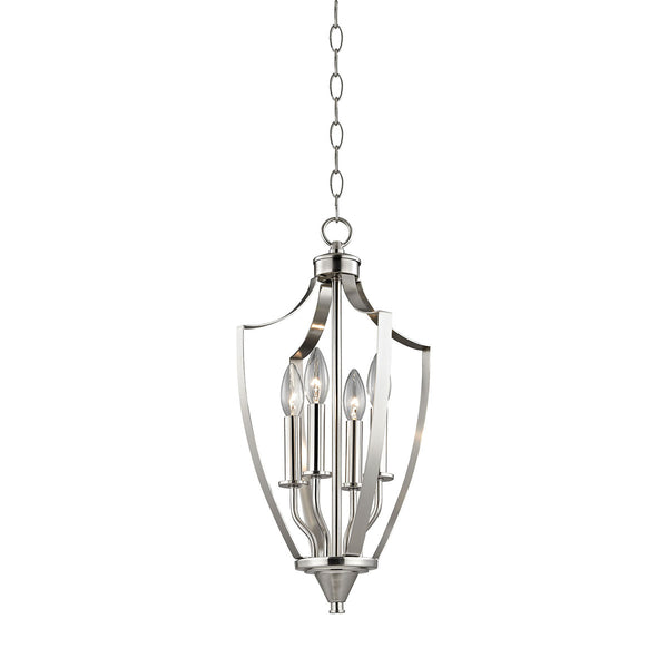 Foyer 4 Light Pendant In Brushed Nickel