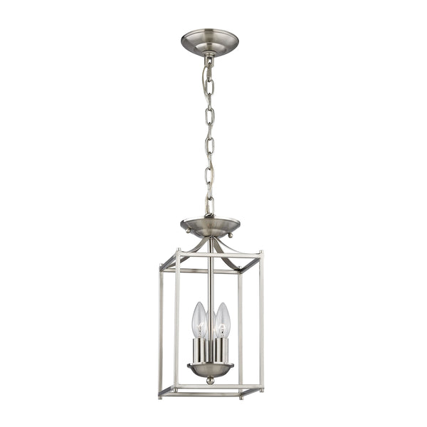 Foyer 3 Light Pendant In Brushed Nickel