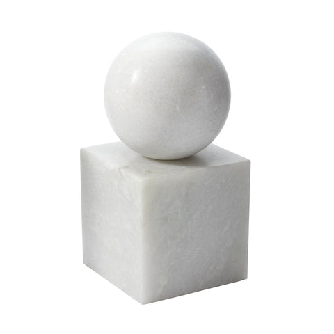 White Marble Minimalist Bookend