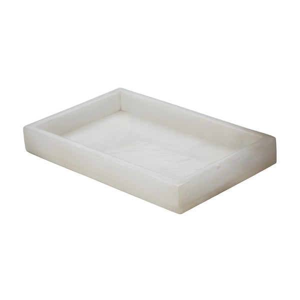 White Alabaster Vanity Tray