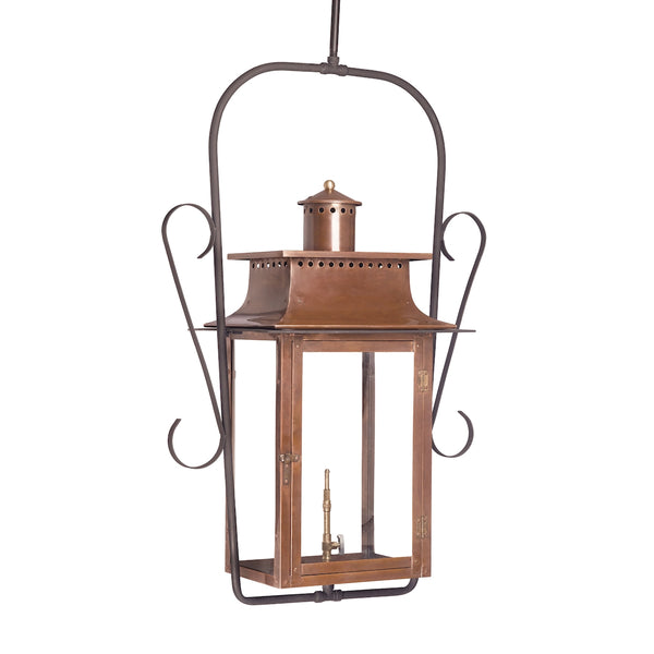 Maryville Outdoor Gas Ceiling Lantern In Aged Copper