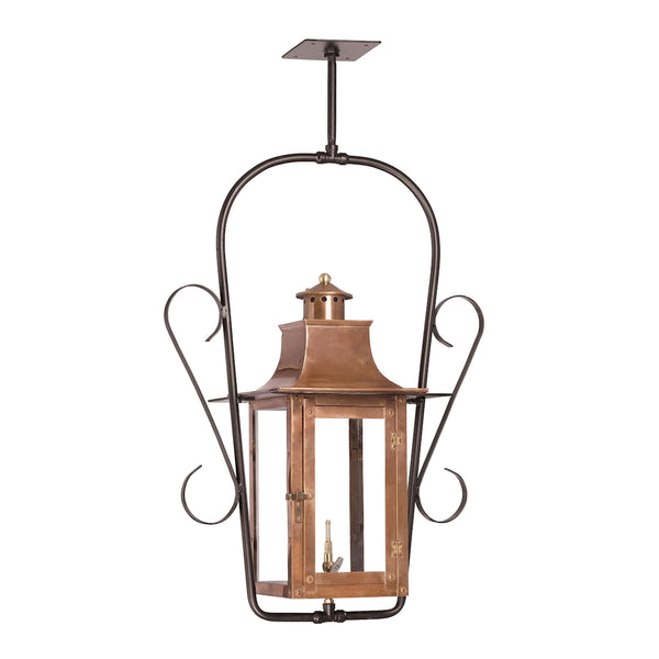 Maryville Outdoor Gas Ceiling Lantern In Aged Copper