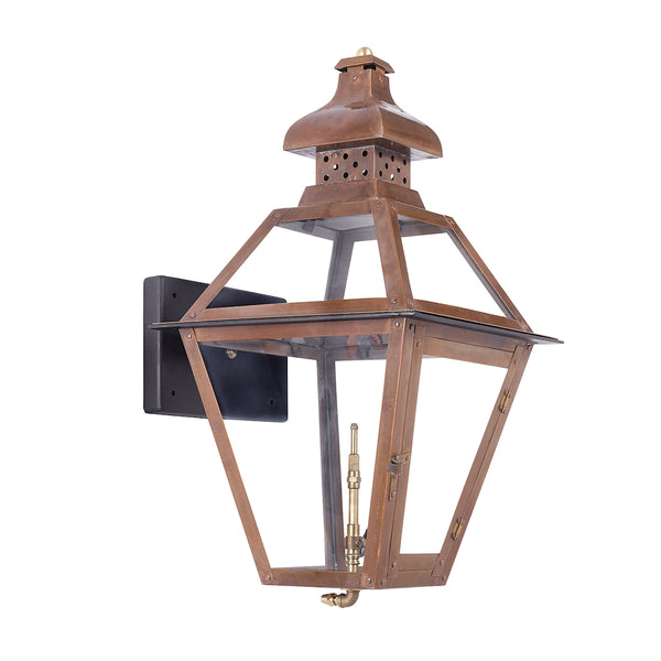 Bayou Outdoor Gas Wall Lantern Aged Copper