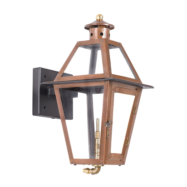 Grande Isle Outdoor Gas Wall Lantern In Aged Copper
