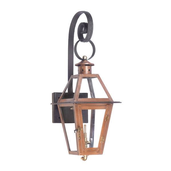 Grande Isle Outdoor Gas Wall Lantern In Aged Copper