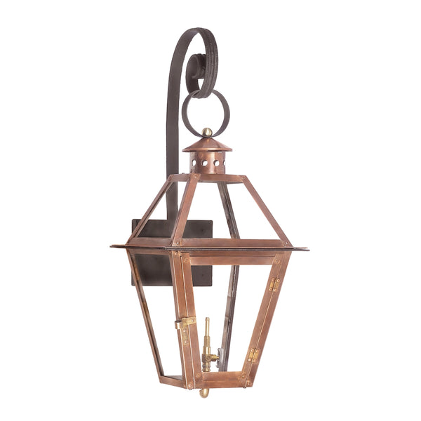 Grande Isle Outdoor Gas Wall Lantern In Aged Copper