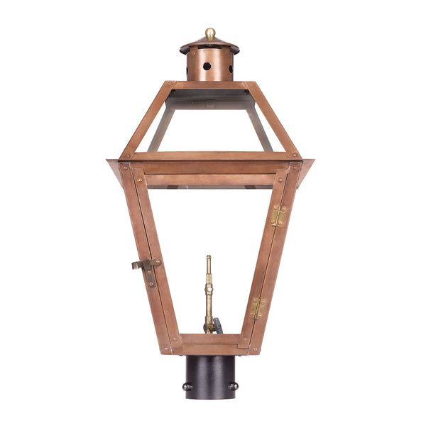 Grande Isle Outdoor Gas Post Lantern In Aged Copper