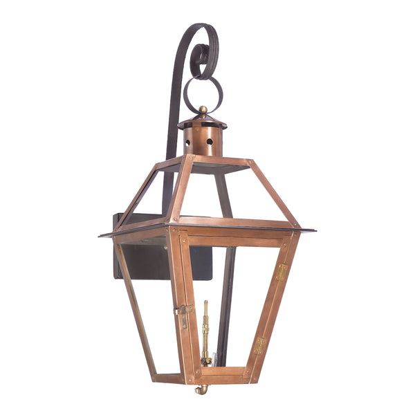 Grande Isle Outdoor Gas Wall Lantern In Aged Copper