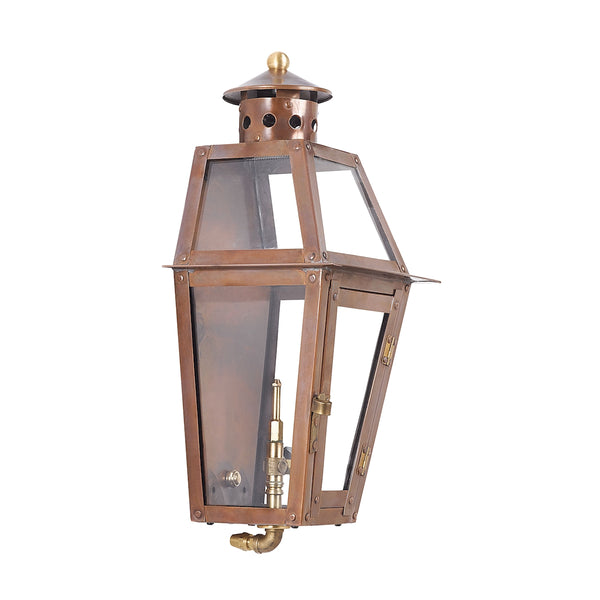 Grande Isle Outdoor Gas Pocket Lantern In Aged Copper
