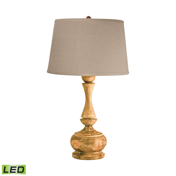 Distressed Acacia Wood LED Table Lamp